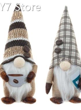 Coffee Gnome Coffee Bar Decoration Plaid Swedish Tomte Gnome