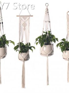 100% Handmade Hanging Baskets Flower Pot Plant Holder Macram