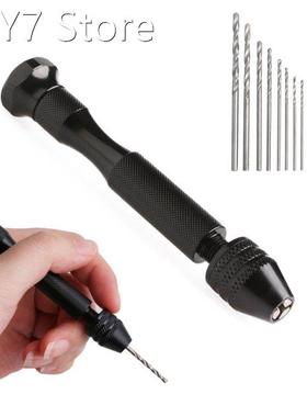 Aluminum Micro Hand Drill Keyless Chuck + 10pcs Twist D