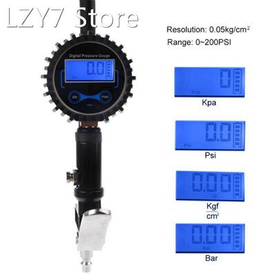 Digital Air Tyre Tire Inflator w/ Pressure Gauge 200PSI Chuc