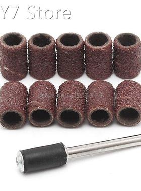 10Pcs 6mm Sanding Bands +3.17mm Mandrel Rotary Tool Nail Dri