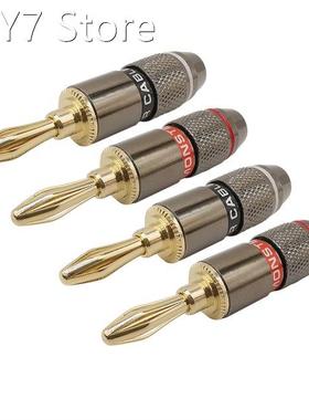 4Pieces Gold Plated Copper Banana Plug Connector Solder-free