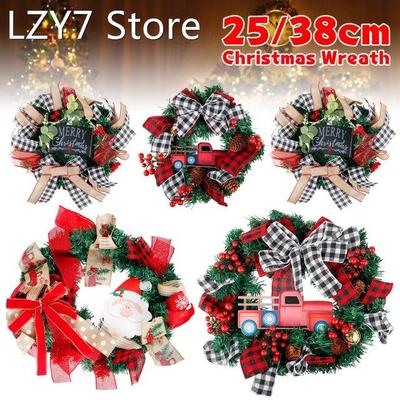 25/38cm Christmas Wreath Artificial Plant Rattan Circle Wall