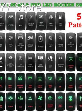 12V 24V Car Boat Rocker Switch 5 Pins Green Red Dual LED Lig
