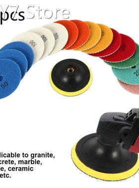 16pcs Diamond Polishing Pads Kit 4 Inch Wet/Dry for Granite