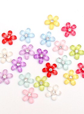 50Pcs 10x10mm Mixed Resin Flowers Cabochon Flatback Embelli