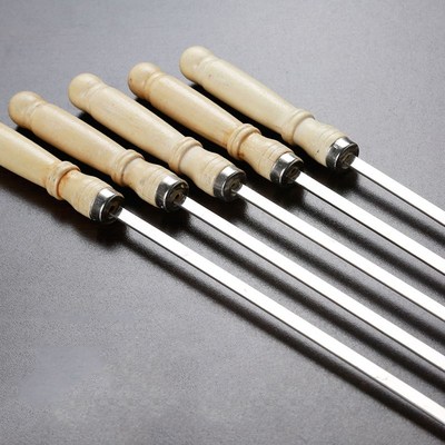 TURDOS 10PCS Big Size Skewers Stainless Steel shish Kebab Ba