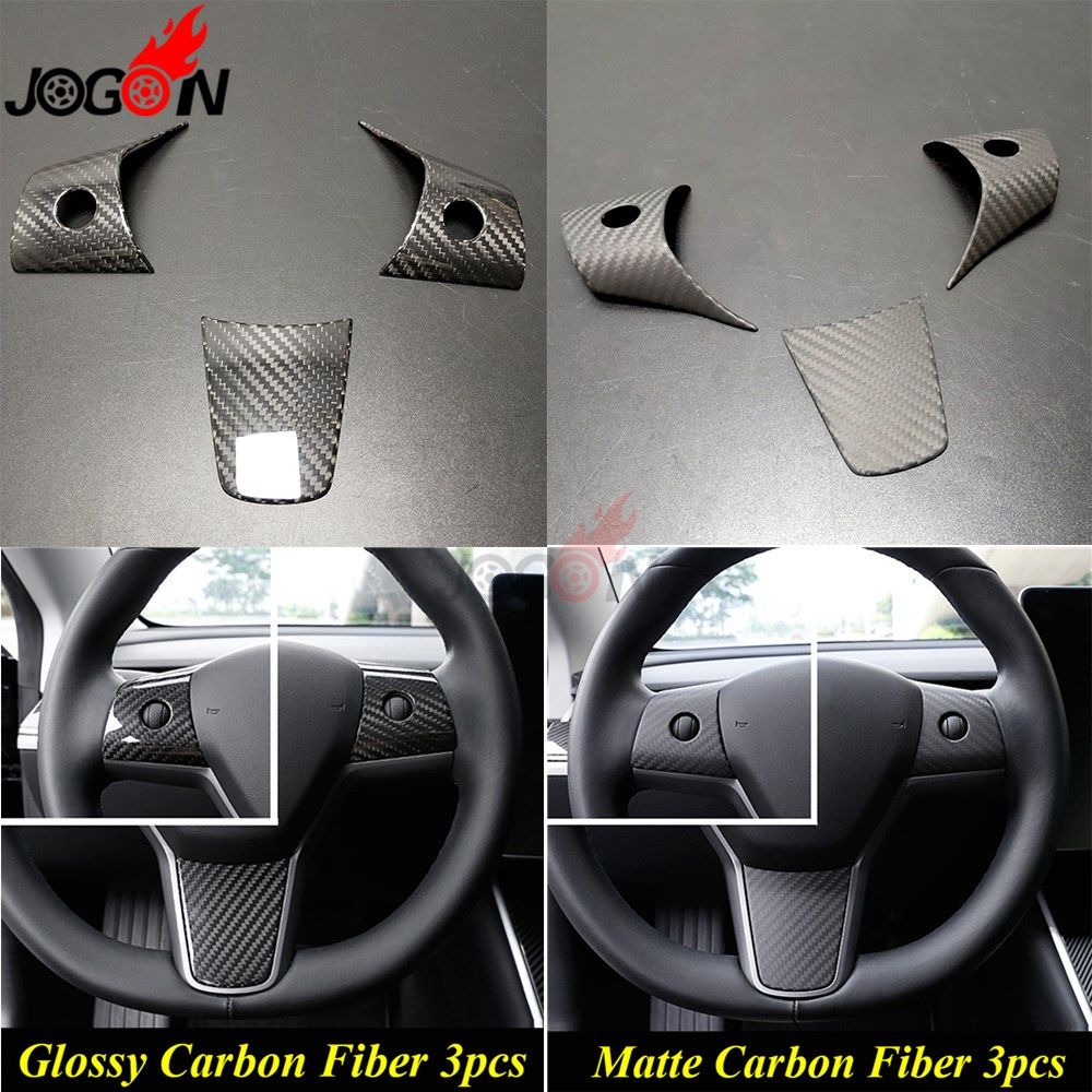 glossy / matte real carbon fiber for tesla model 3 2017-2020