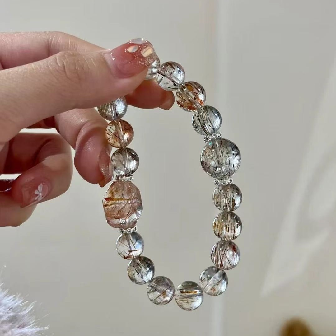 天然黑金超七水晶招财云母手链轻奢风爆款设计高级感时尚手串批发