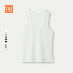 打底衫 HLA 无袖 简约气质圆领修身 女士 海澜之家纯色背心25春夏新款