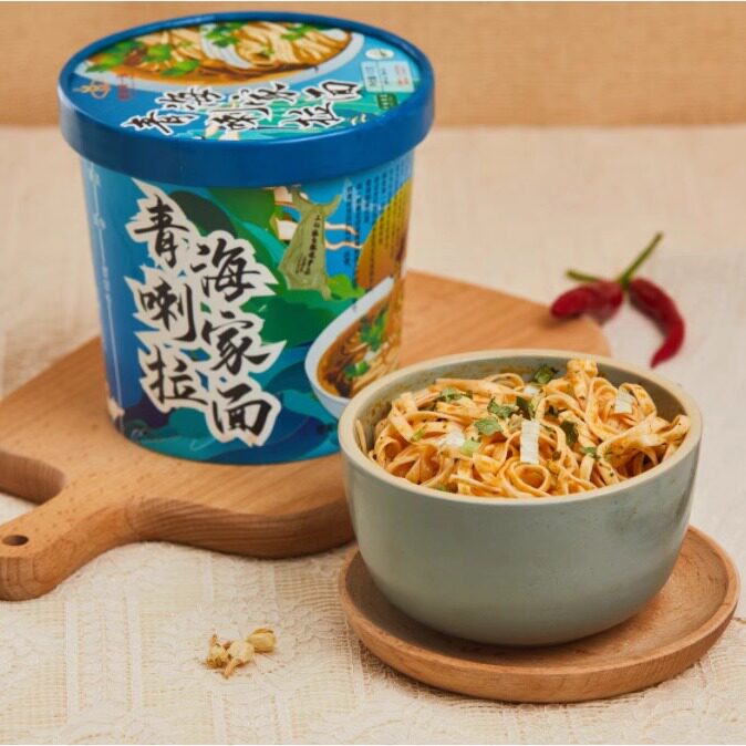 青海喇家拉面  非油炸速食面 112g*6桶/箱