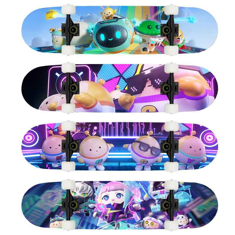 淘气丸子仔仔熊蛋仔派对青少年儿童小学生成年初学者四轮刷街滑板