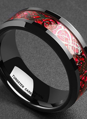 网红霸气中国龙戒指男钛钢韩版学生戒指社会单身个