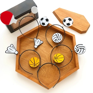 在逃公主运动会头饰篮球发箍羽毛球应援创意头箍排球足球搞怪发卡