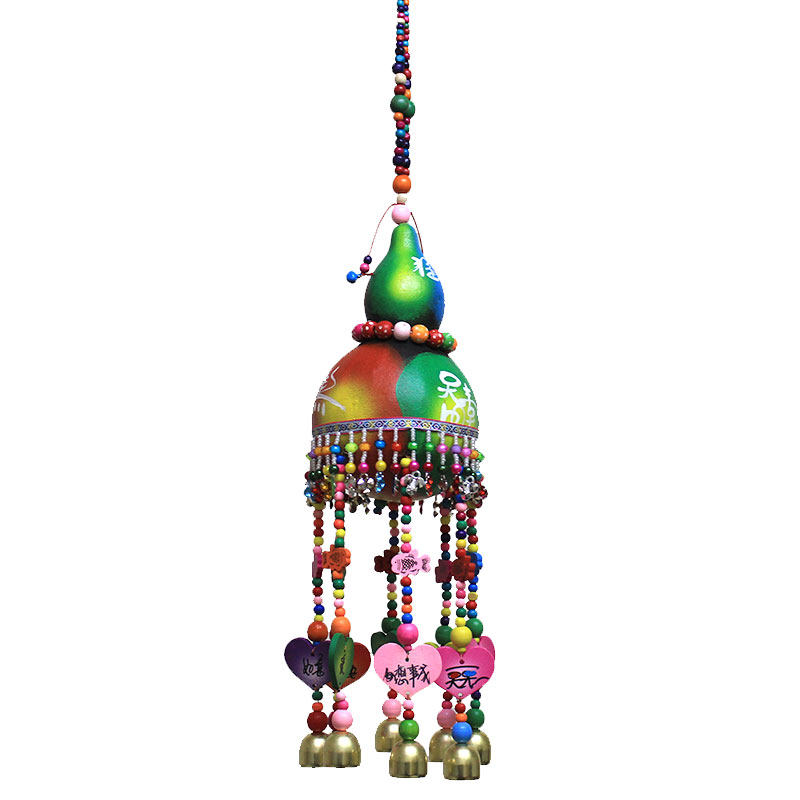 丽江东巴风情风铃云南特色装饰家居餐g厅茶室挂件手工彩绘葫芦挂.