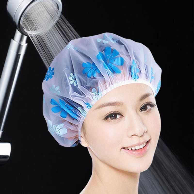 浴帽防水洗澡帽女款家用沐浴帽新款防湿头发套厨房防油烟加厚大号
