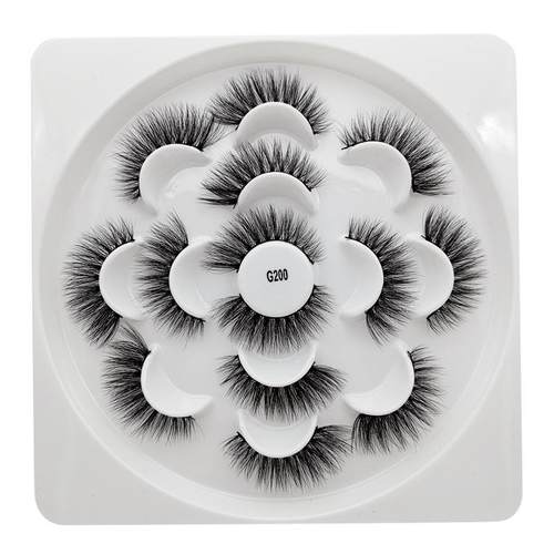 7 Pairs Mink Hair False Eyelashes Thick Wispy Fluffy Lashes