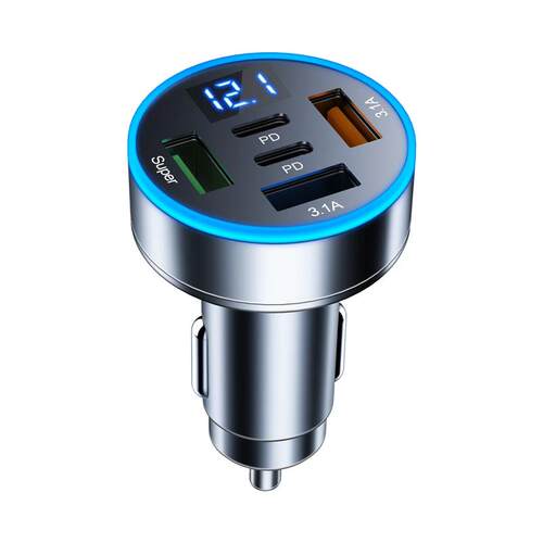 UYUXIO USB C Car Charger Adapter with Voltage Display 2 PD a