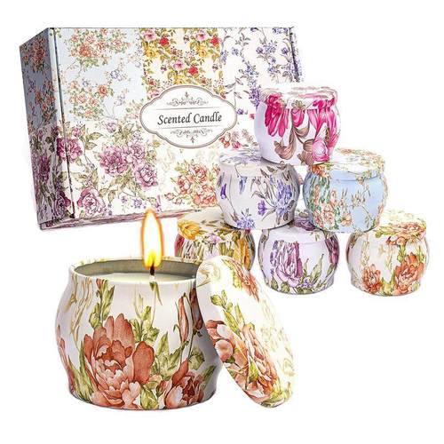 6Pcs Scented candles natural Soy Wax Christmas Essential oil