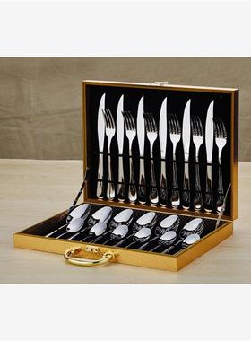 western tableware steak cutlery set knife fork spoon box set