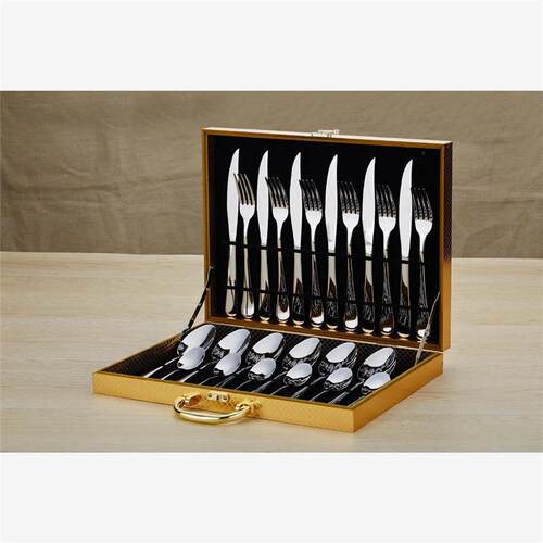 western tableware steak cutlery set knife fork spoon box set