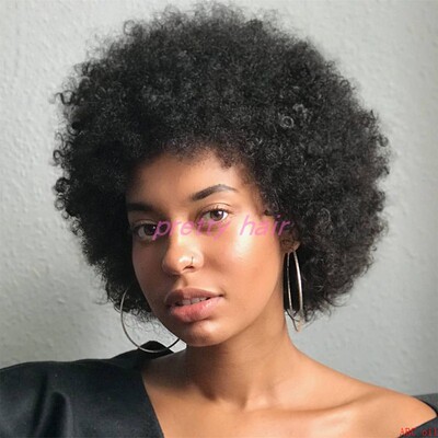 9A Brazilian human hair wig short afro kinky curly wave wigs