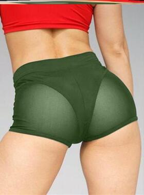短裤Sexy mesh sports yoga underwear stretch bottoming shorts