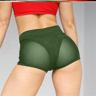 短裤Sexy mesh sports yoga underwear stretch bottoming shorts