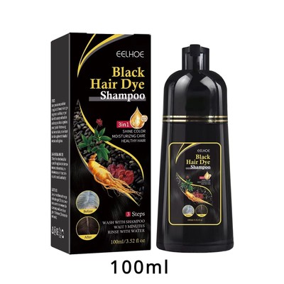 500ML Black Hair Dye Shampoo 3 in 1 Instantly Darken Hairs I