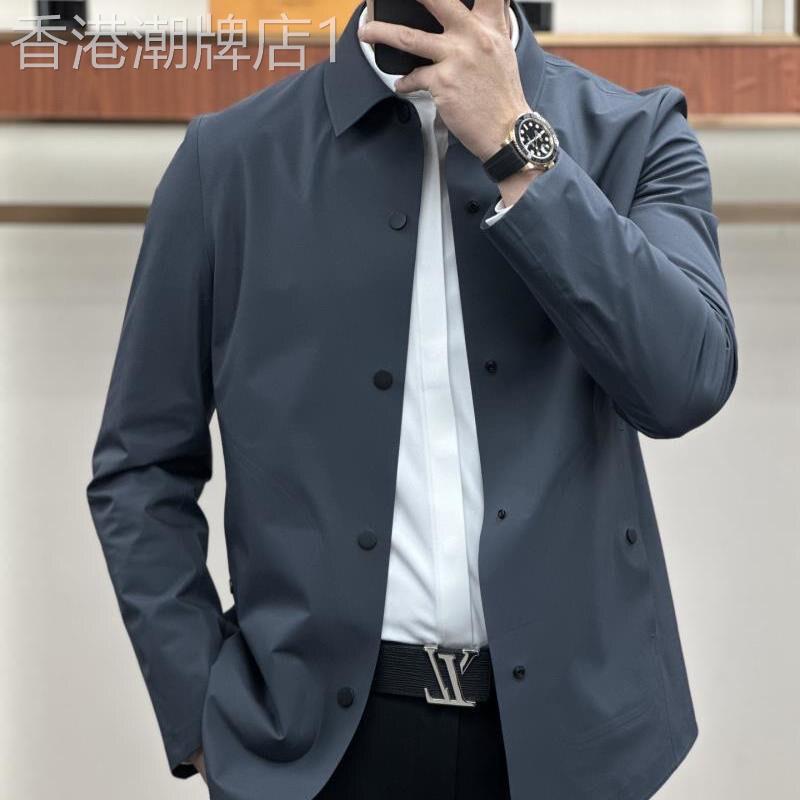 UASK衬衫式外套男春秋季2026年新款高端商务休闲男士翻领夹克宽松