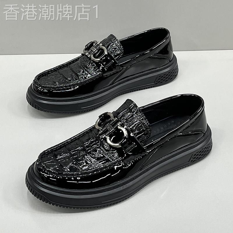 【高品质】漆皮豆豆鞋男真皮透气乐福鞋男士脚蹬2026新款亮面皮鞋