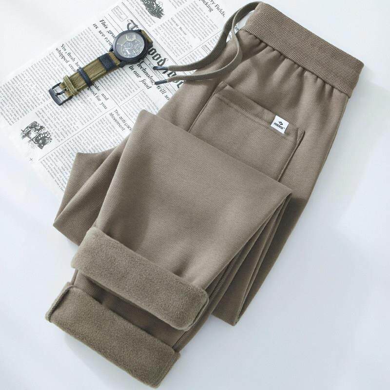 男士秋冬季加绒裤子430g重磅加厚直筒长裤宽松运动卫裤休闲裤男款