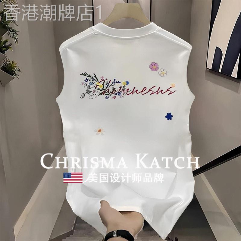 出口美国⭐Chrisma Katch~美式背心宽松痞帅坎肩纯棉印花无袖T恤
