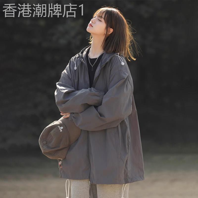潮牌冰丝防晒衣女2026夏季薄款冲锋衣外套宽松大码防晒服防紫外线