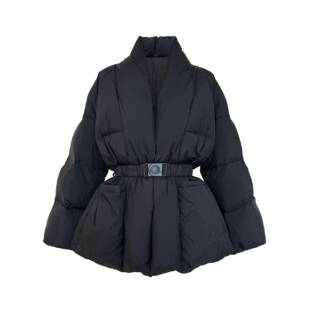 韩国2025冬新款腰带收腰设计感白鸭绒羽绒服女气质保暖短款外套潮