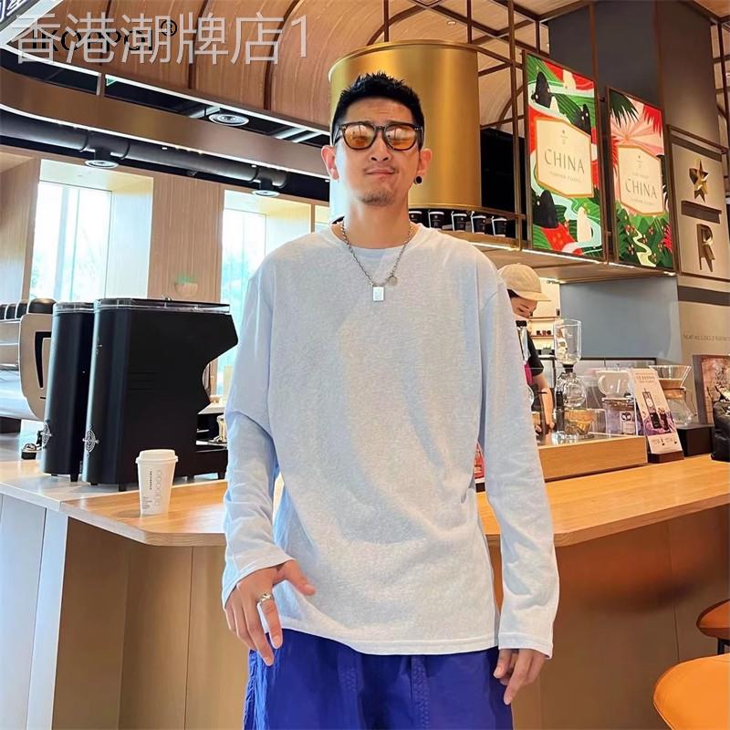 高端男士薄款宽松长袖T恤防晒衣2026夏季韩版休闲帅气简约上衣服