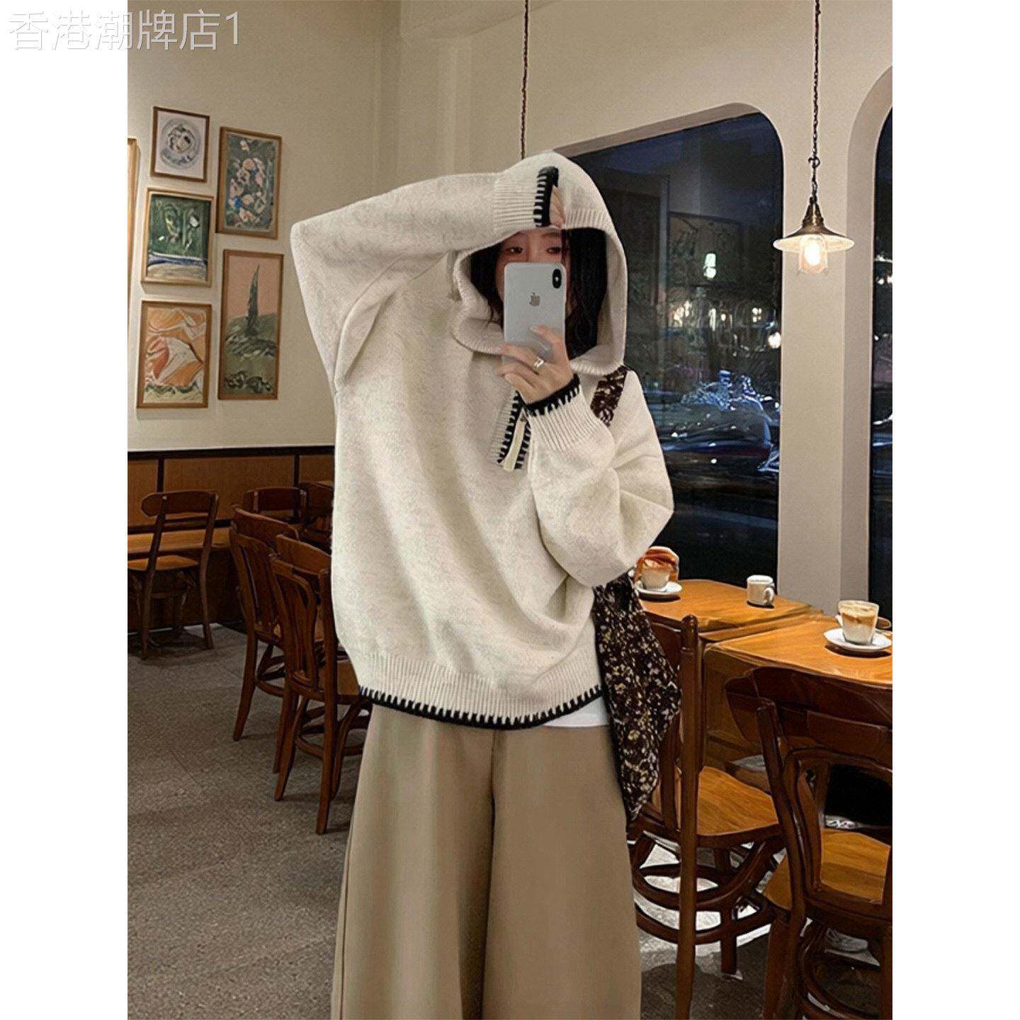 长袖连帽卫衣女春秋季2026新款大码胖MM韩式套头拉链纯色休闲上衣