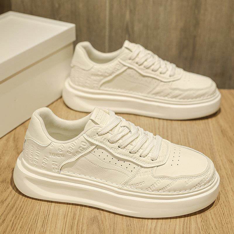 男鞋春秋2025新款真皮休闲板鞋男士高级感透气百搭运动小白鞋潮鞋