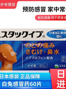 日本直邮SS制药白兔牌感冒药缓鼻塞流涕喉咙痛发热止痛退烧60粒