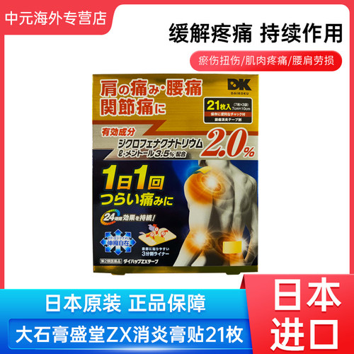 大石膏盛堂DK消炎膏贴21枚关节肌肉腰酸背痛膏药贴 20260930到期