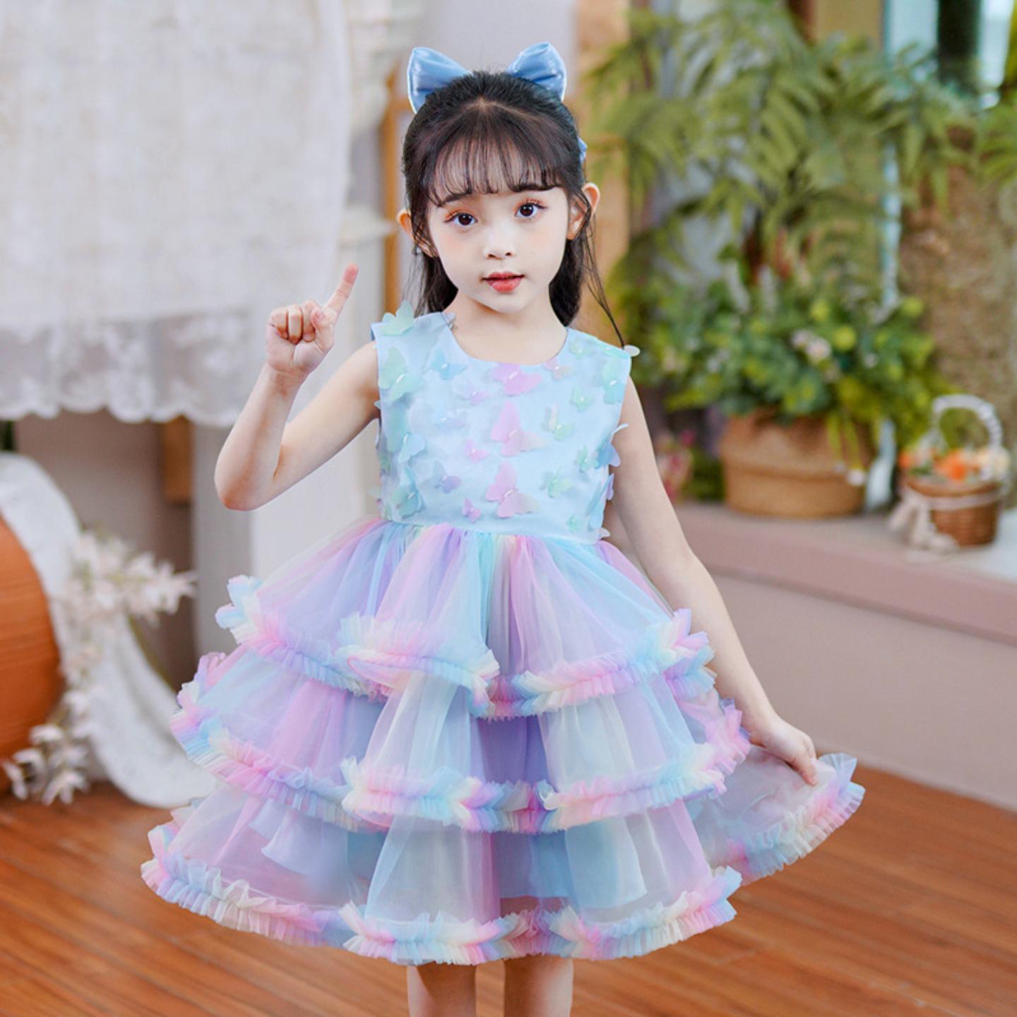 2023新款儿童公主裙礼服花童装3-