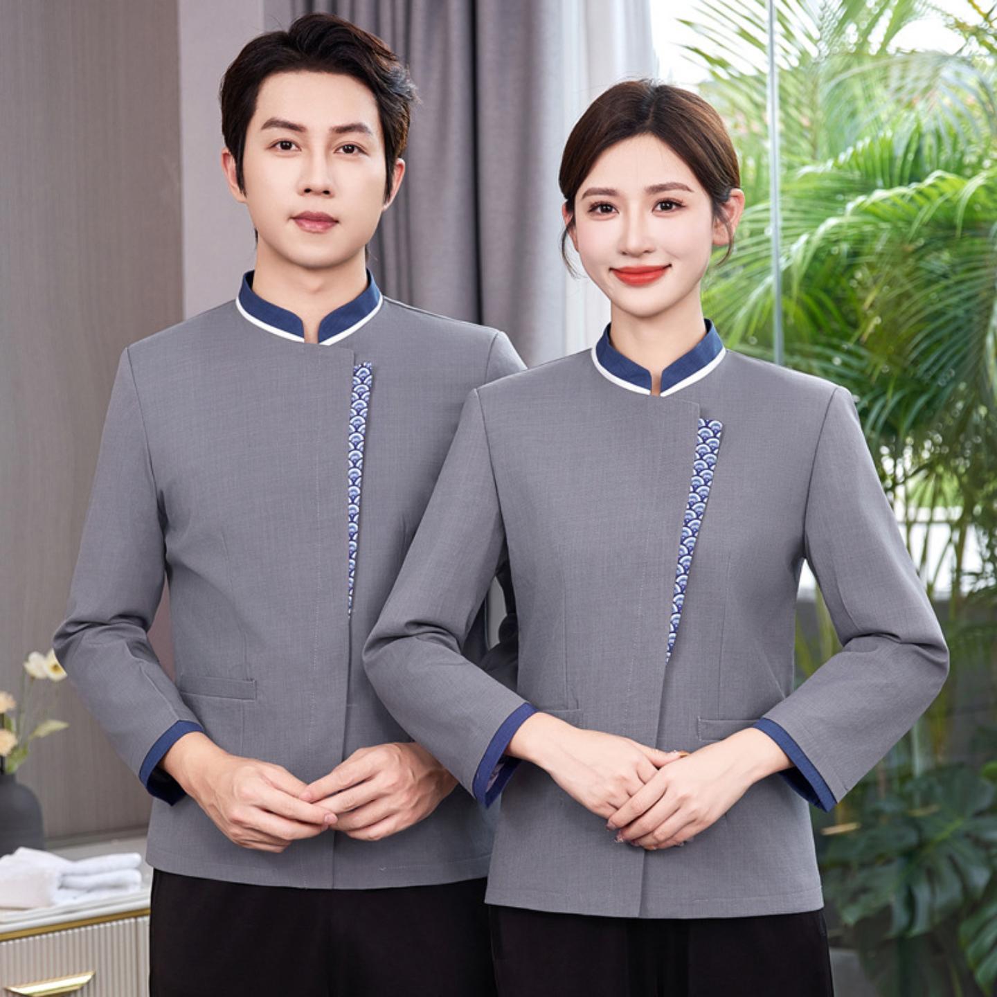 物业医院保洁工作服长袖女秋冬装