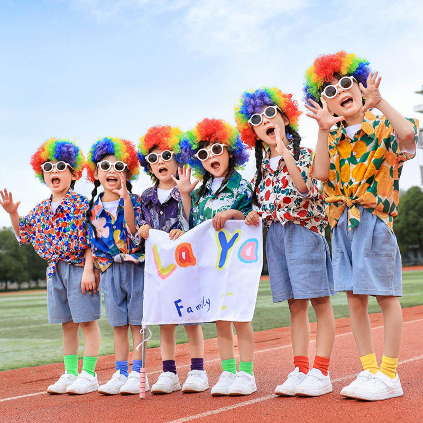六一儿童啦啦队演出服小学生