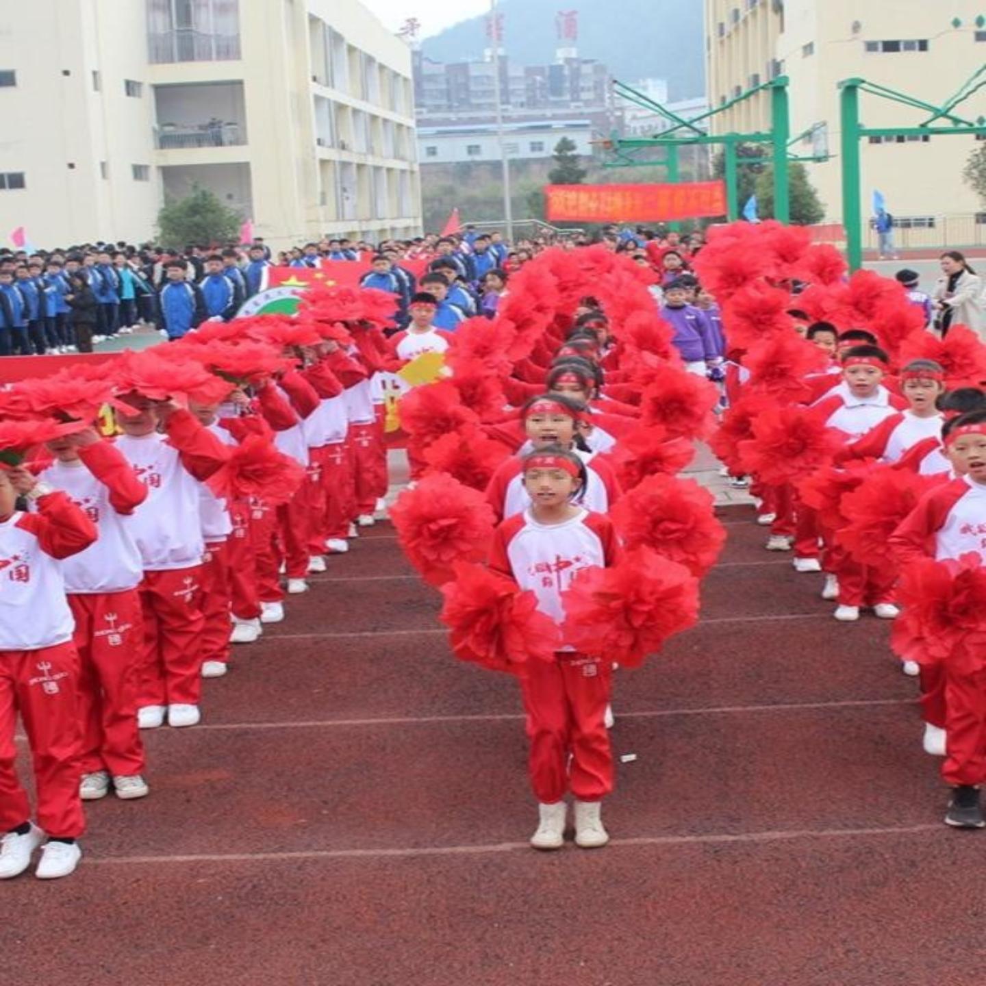 舞蹈道具牡丹手拿花幼儿园运动会