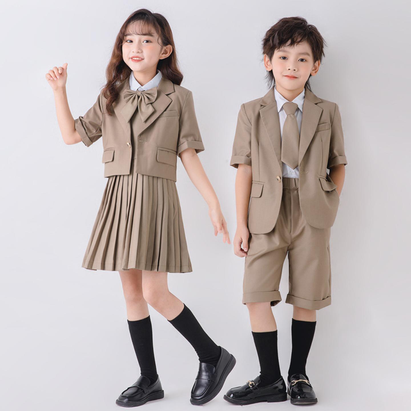 幼儿园园服夏装套装男女童英伦风