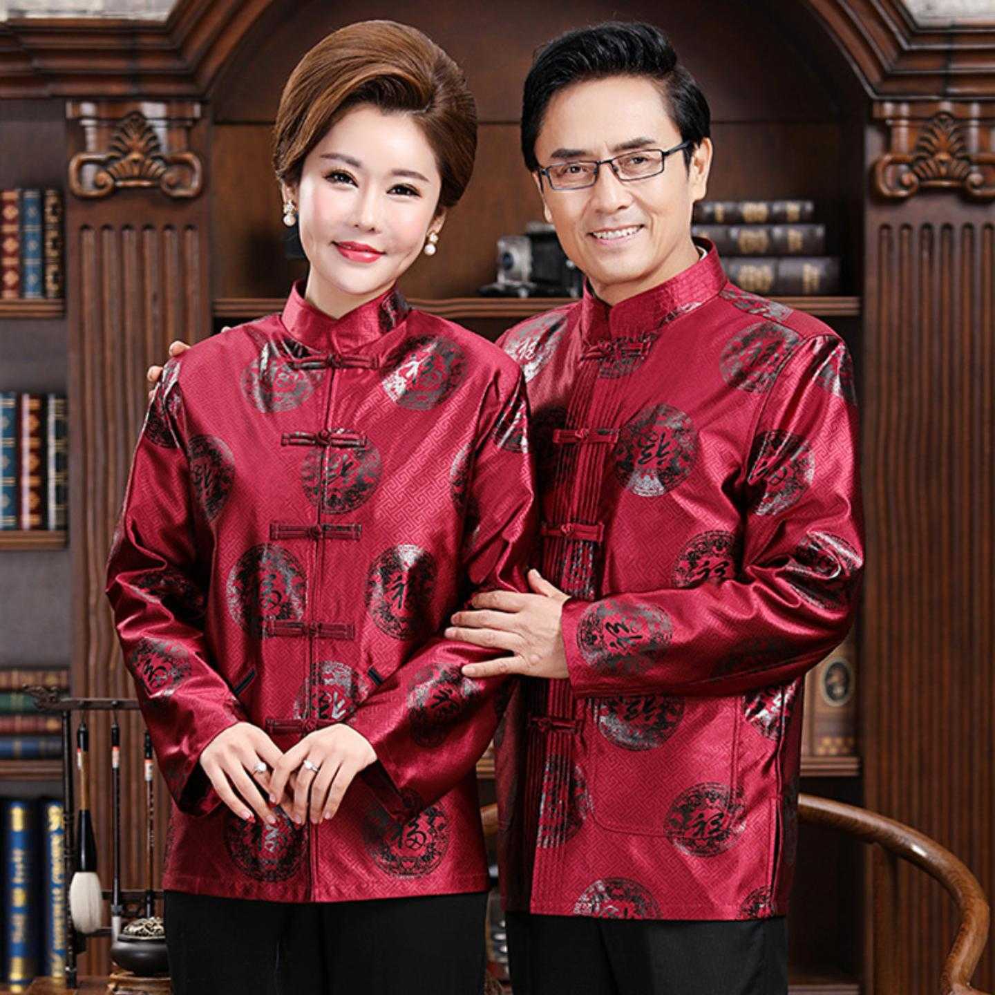 2025新款时尚提花民族服男女款