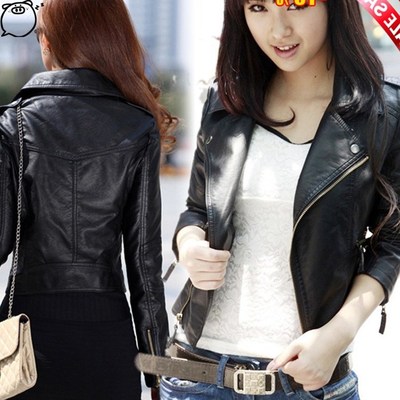 leather jacket and blazer autumn winter coat for women2016女