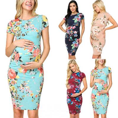 Summer large size pregnant woman Printed women dress孕妇裙女