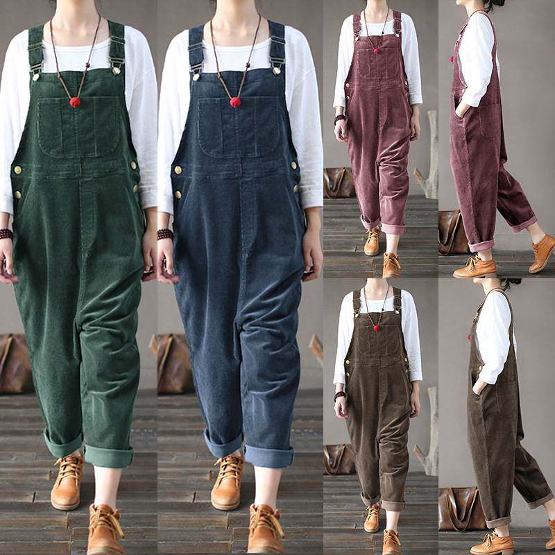 Solid casual long suspenders纯色休闲长款背带裤