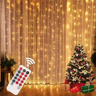Festoon Christmas Curtain Light Garland Merry Christmas Deco